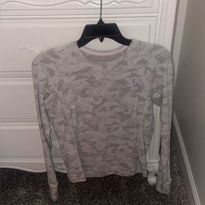White Camo Lululemon long sleeve top size 8